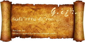 Győrffy Áron névjegykártya